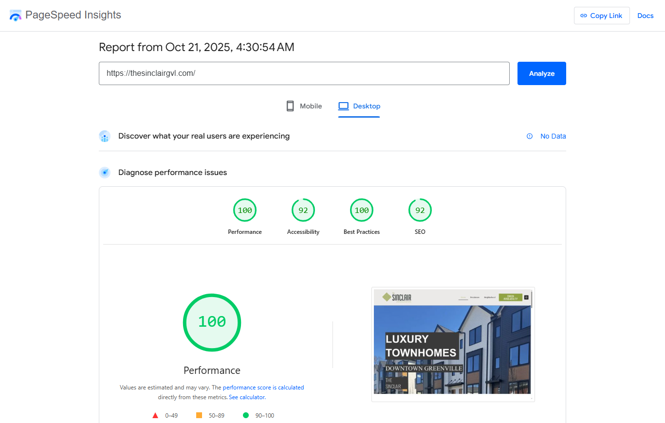 The-sinclair-pagespeed Test